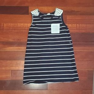 Navy and White Striped Dress 👗